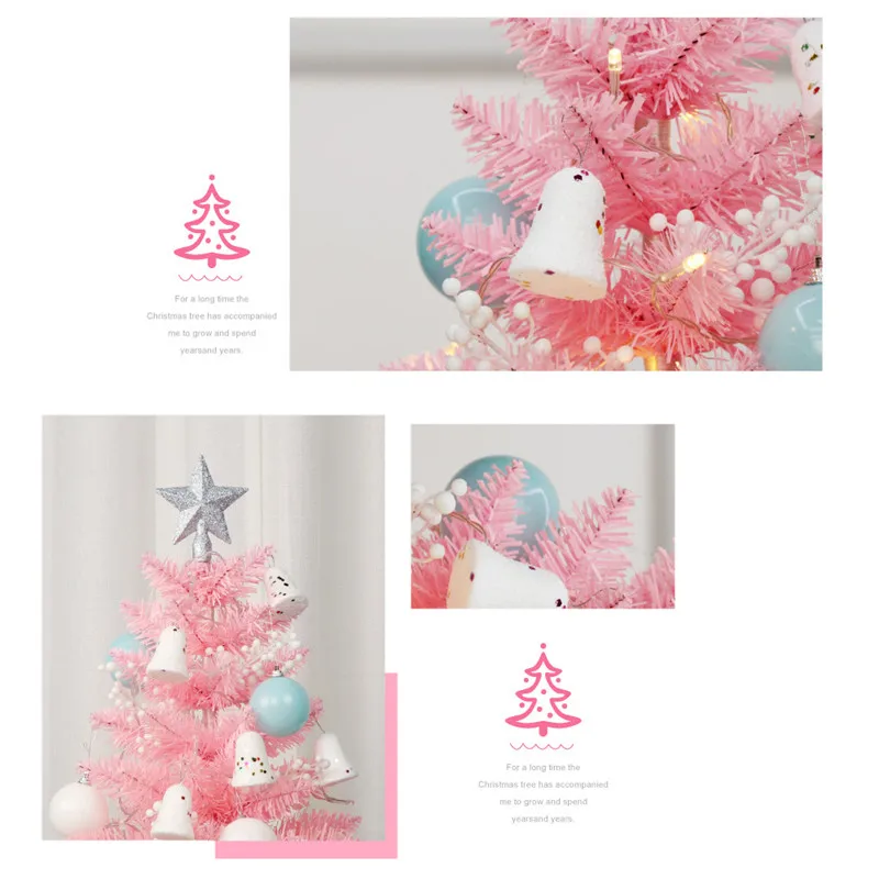 60 см розовая Рождественская елка для детей подарок украшение дома торговый центр