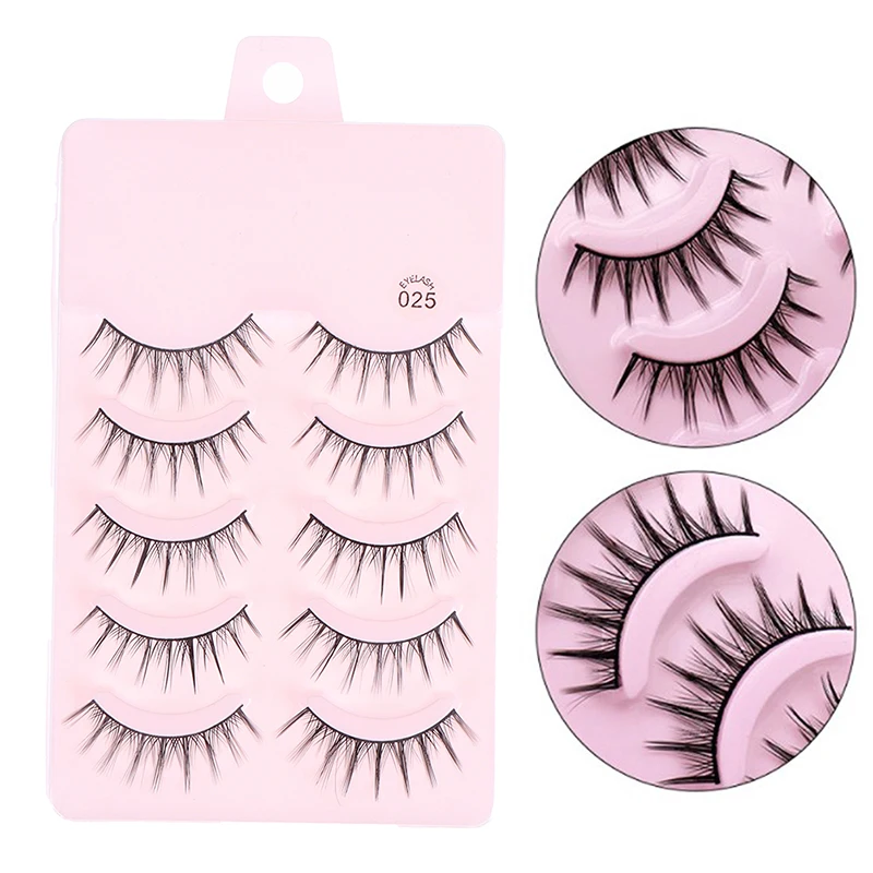 

5Pairs False Lashes 3D Mink Eyelashes Hair False Eyelashes Natural Thick Long Eye Lashes Wispy Makeup Beauty Extension Tools