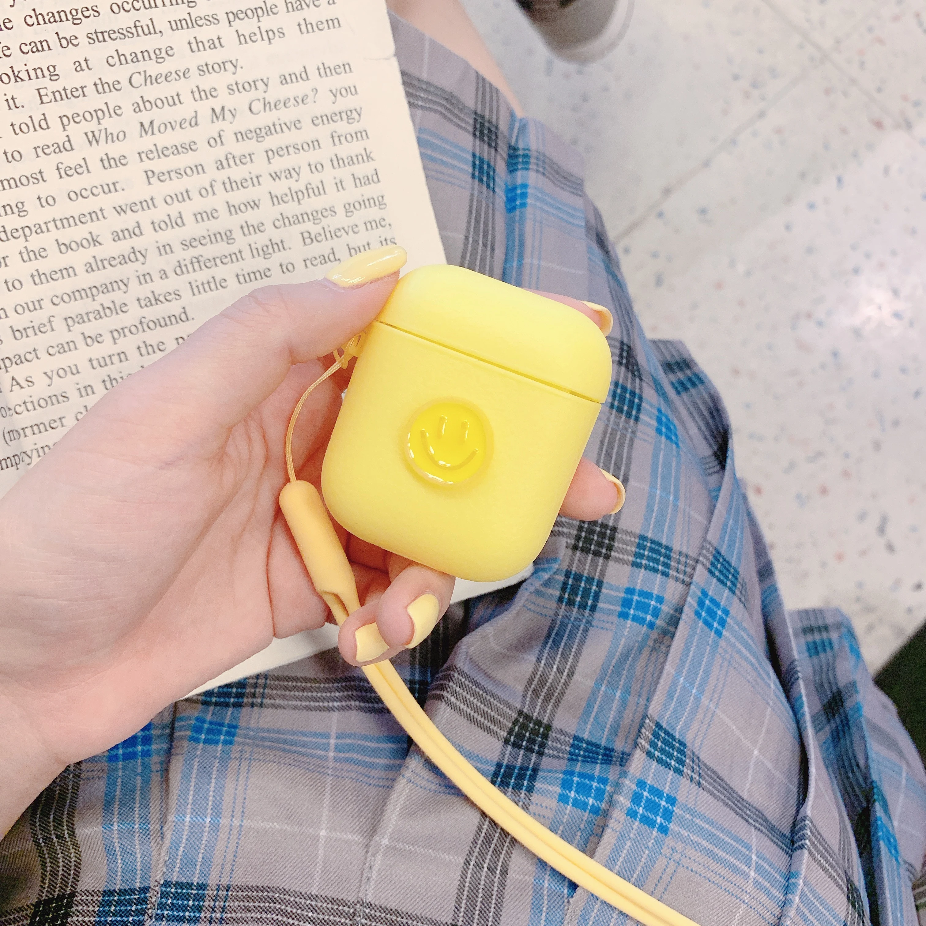 Чехлы с мультяшной улыбкой для AirPods12 Bluetooth беспроводные наушники корейский