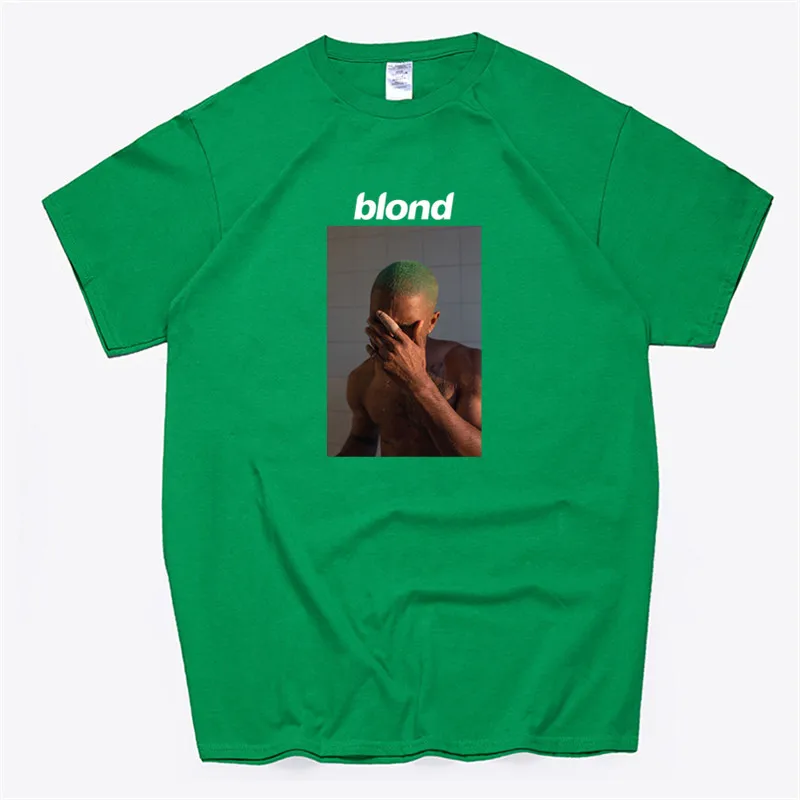 T99A-Green Мужская футболка Frank Ocean Blonde хип-хоп Rap, футболка унисекс, хлопок, футболка Homme Singer Harajuku, рубашка - Цвет: T99A-Green