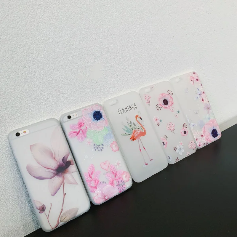 

Original Phone Case for Iphone XR X Xs Max 7 8 6 Plus 5s Emboss Silicone Soft Matte Light Flower Cover Hand Band Cases TPU