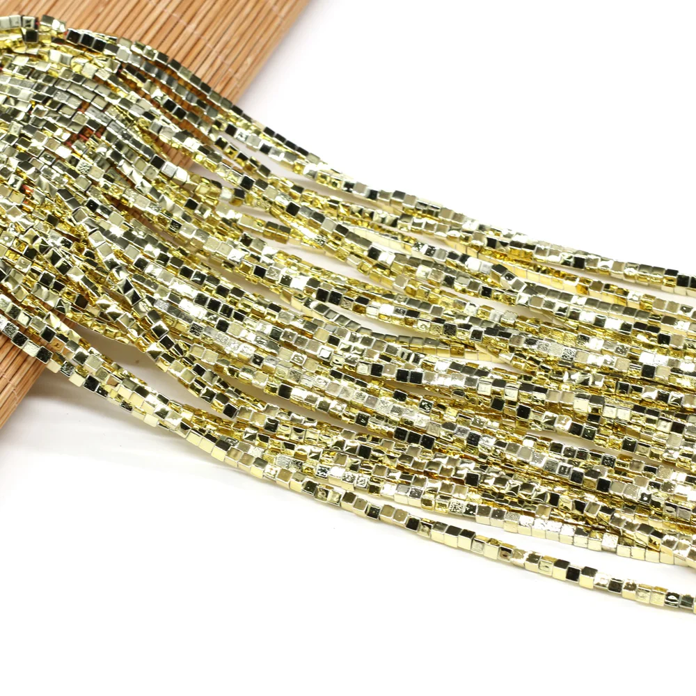 

Natural Stone Beads Square Hematite Plating Color Loose Beads For Jewelry Making DIY Necklace Bracelet Earrings Accessory