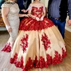 Женское атласное платье с открытыми плечами Sevintage, длинное платье цвета шампанского и красного цвета с кружевом и кристаллами для выпускного вечера, 16 платьев