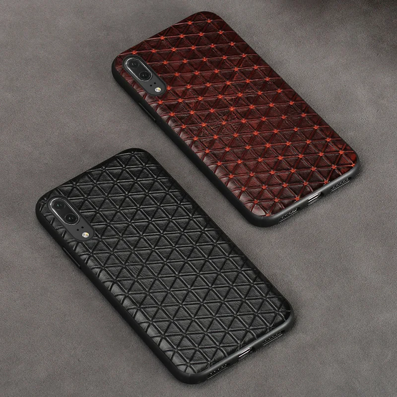 Phone Case For Huawei P10 P20 P30 lite Mate 9 10 20 Pro Y9 P smart 2019 triangle Texture Cover Honor 8X 9X | Мобильные телефоны и