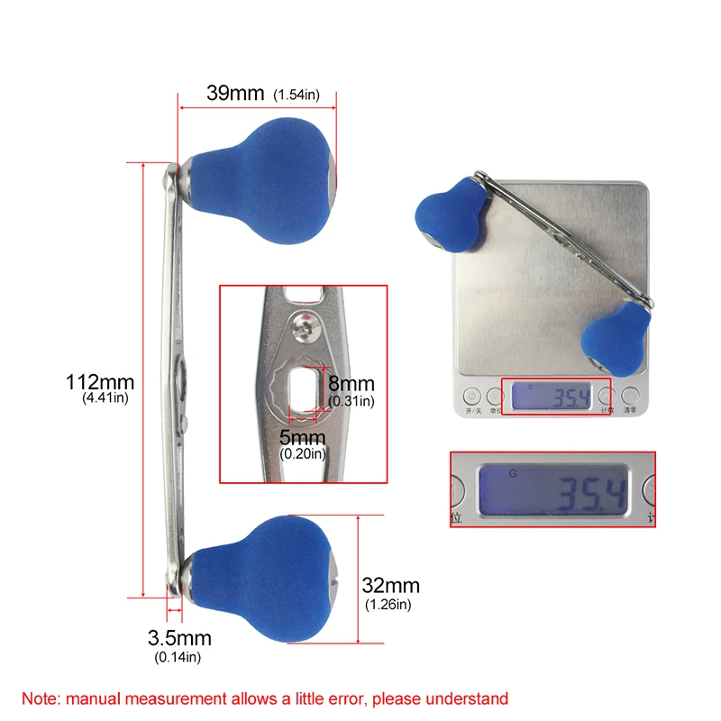 Ручка для рыболовной катушки EKfan ручка из алюминиевого сплава и ЭВА длина 112 мм 8*5