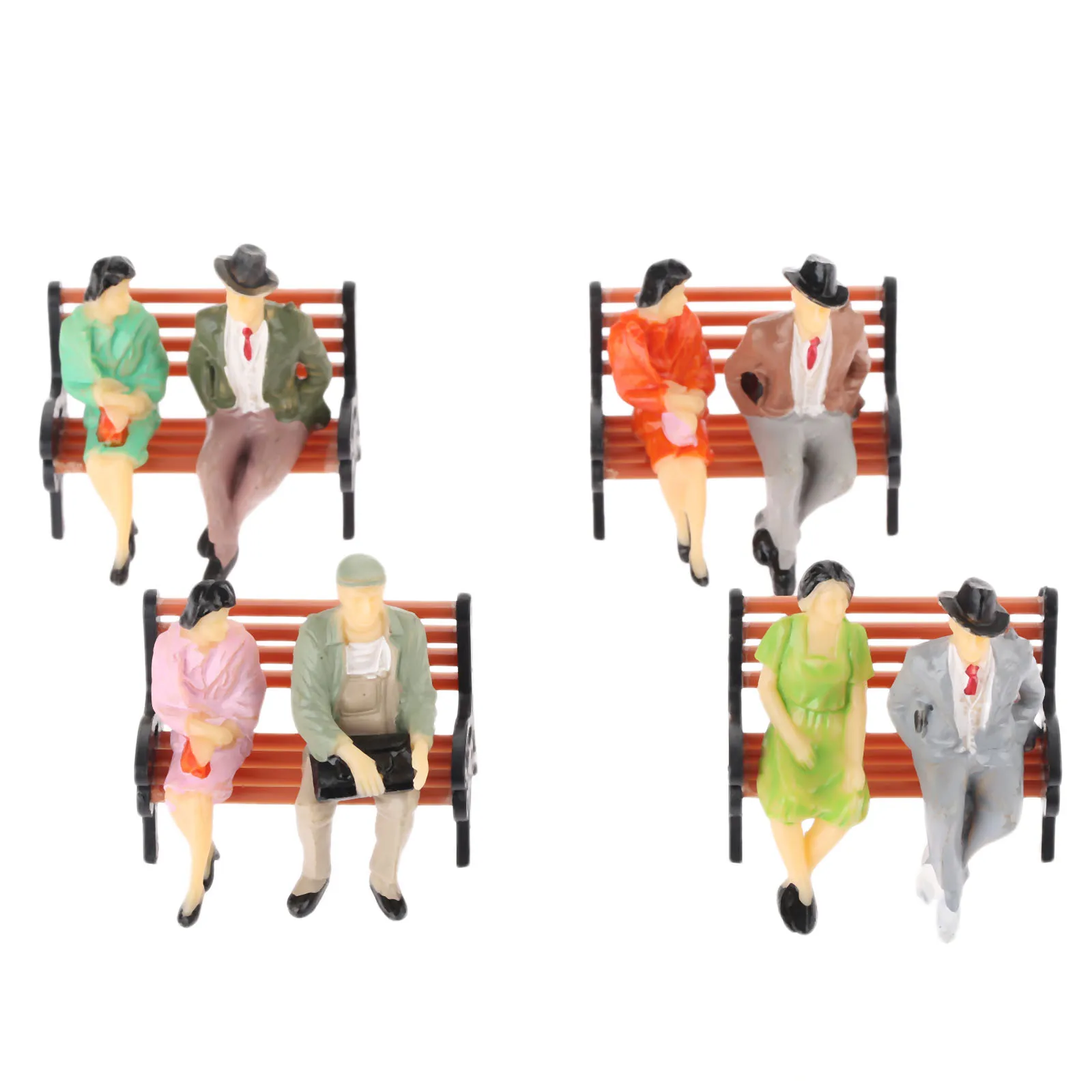 

100pcs/bag 1:100 Scale Sitting People Model Multicolor Miniature Figures Architectural Models Human Scale Plastic Peoples 11MM