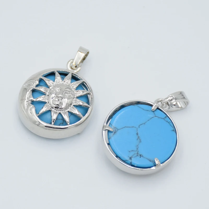 Подвески Moon Sun God и ожерелья серебряного цвета в коробке круглые бусины из