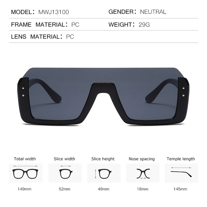 Солнцезащитные очки унисекс квадратные большие модные в винтажном стиле ретро с