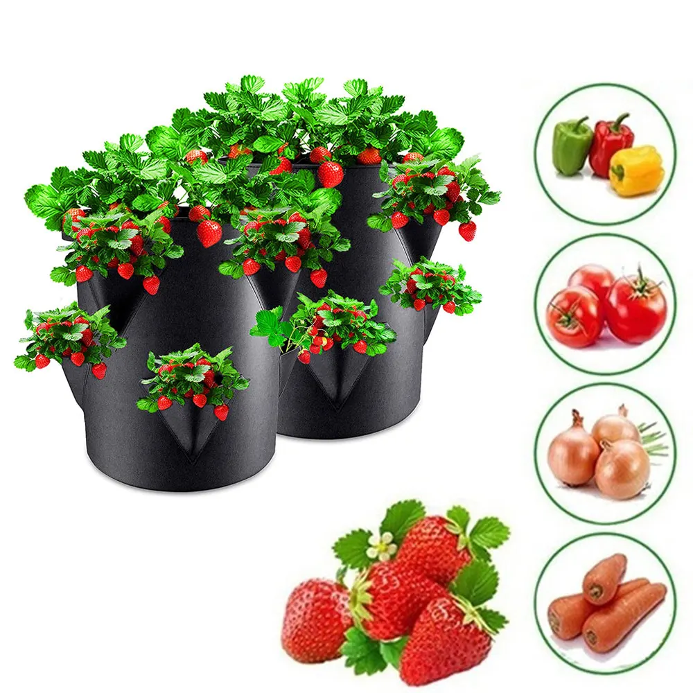 

Strawberry Cultivation Planting Bag Non-woven Hanging Type Cultivation Plant Growth Bag Garden Seedling Potted Plant Planting Ba