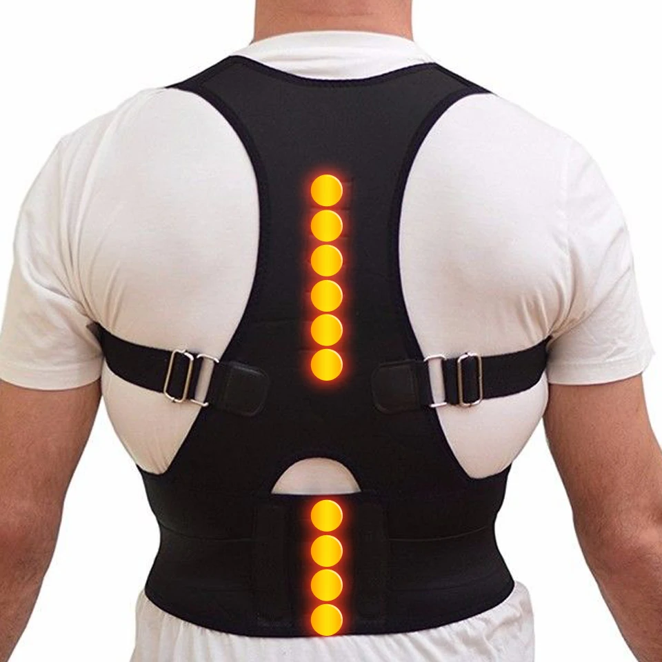 

Women Men Magnetic Corrector Posture Back Brace Support Posture Correction Belt Heavy Lift Work Shoulder Straps Orthopedic Belt