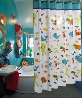 gy3512 gy3513cartoon fish whale turtle pattern waterproof bathroom shower curtains with hooks polyester for kids child