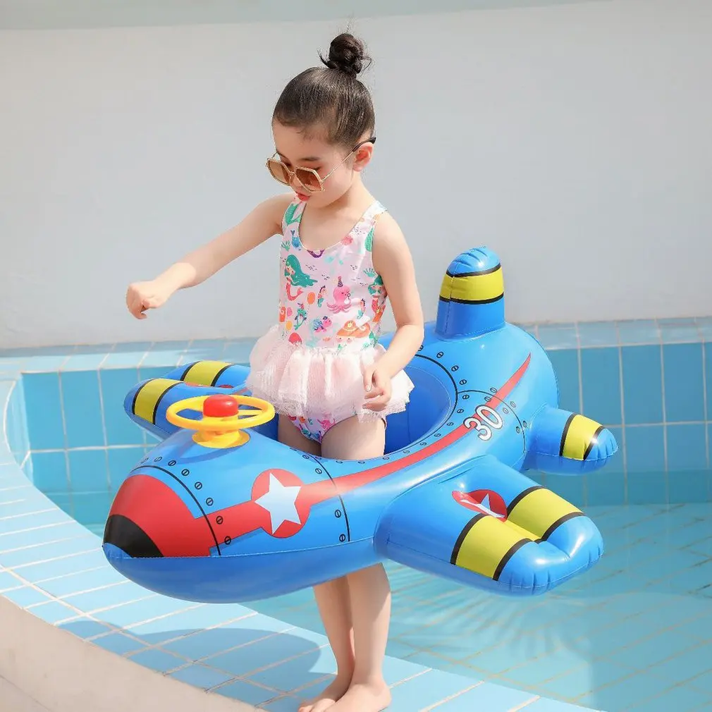 

Kids Swimming Float Seat Boat Pool Ring Inflatable Airplane Pool Floats Summer Swimming Toy Swim Ring Seat