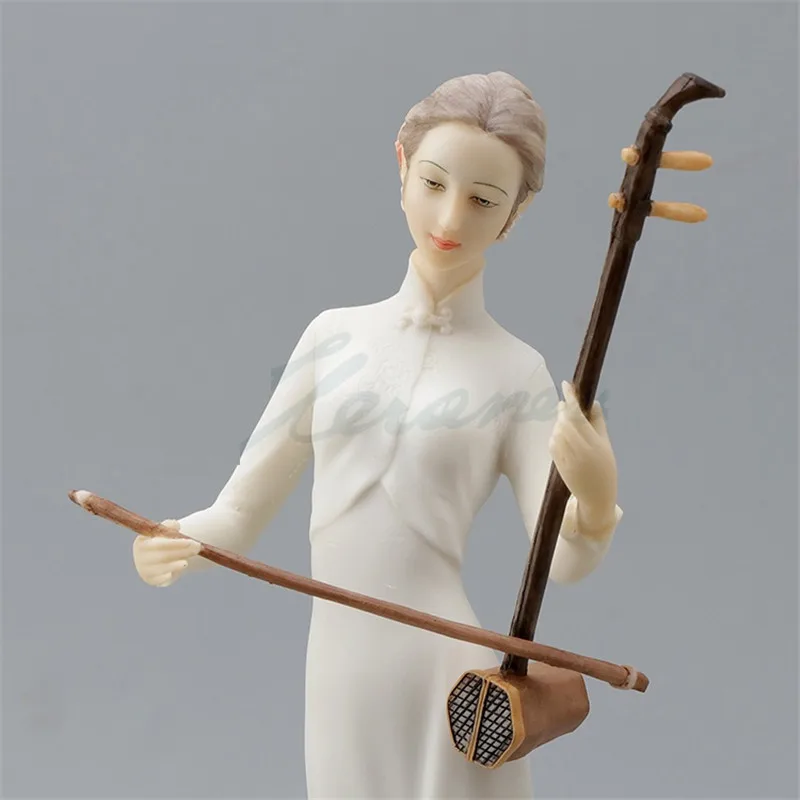 

38CM CHINESE STYLE ERHU FIDDL WOMAN BAND ART SCULPTURE FIGURE STATUE RESIN CRAFT HOME DECORATION BIRTHDAY GIFT R3368