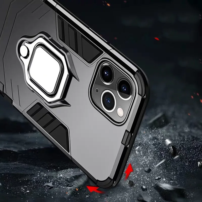 Fashion Armour Metal Car Ring Holder Case For iPhone 6 6s 7 8 Plus X Ten 10 XR XS Max 11 Pro Back Cover Capa Coque | Мобильные