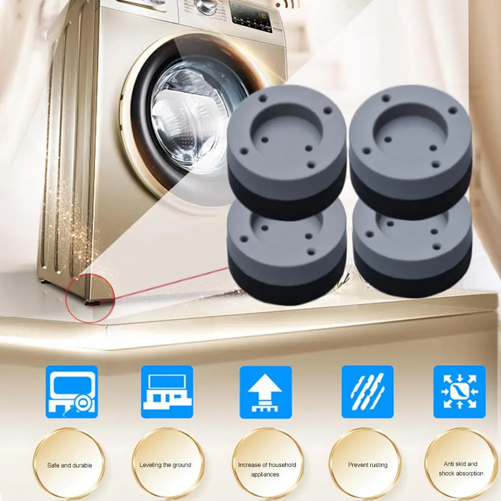 

4pcs/set Anti-slip and Noise-reducing Washing Machine Feet Non-slip Mats Refrigerator Anti-vibration Pad Kitchen Bathroom Mat