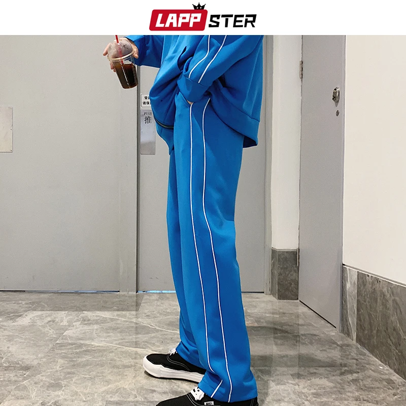 LAPPSTER Tracksuit мужской спортивный костюм осень мужские модные брюки комплект из двух предметов Мужской боковой полосатый Бомбер куртка пальто