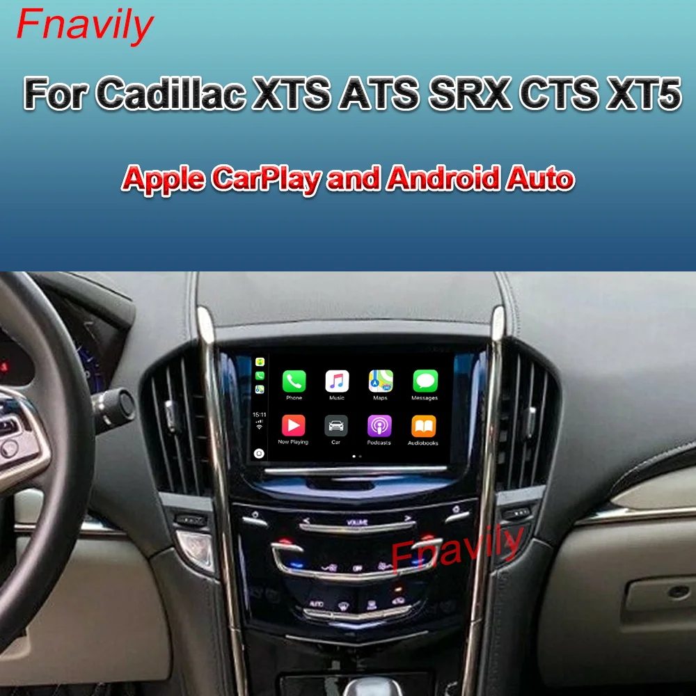 Fnavily OEM actualización inalámbrica CarPlay para Cadillac XTS ATS SRX CTS XT5 Apple CarPlay y Android Auto Kit de rediseño 2014-