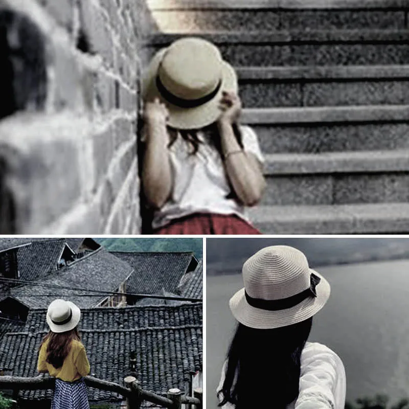 Высокая Соломенная Панама женская летняя пляжная шляпа с широкими полями и