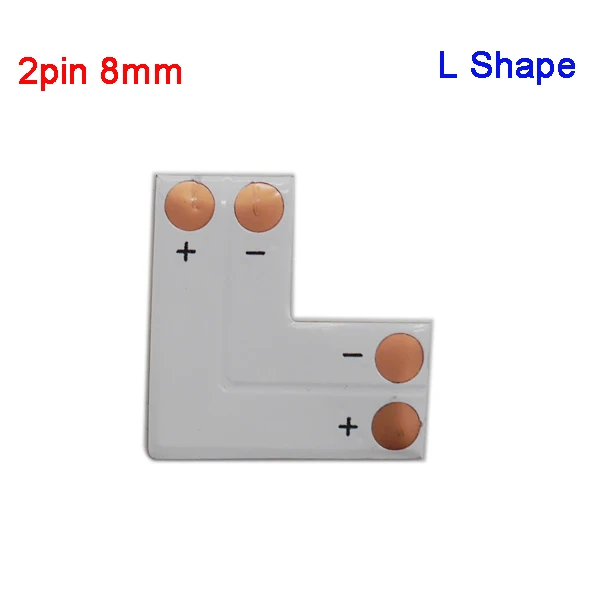 L 2pin 8mm 10 шт. 2pin 3pin 4pin 5pin 6pin l-образный светодиодный разъем для подключения угловых углов RGB RGBW RGBWW 2811 2812 5050 светодиодные ленты - Цвет: L 2pin 8mm