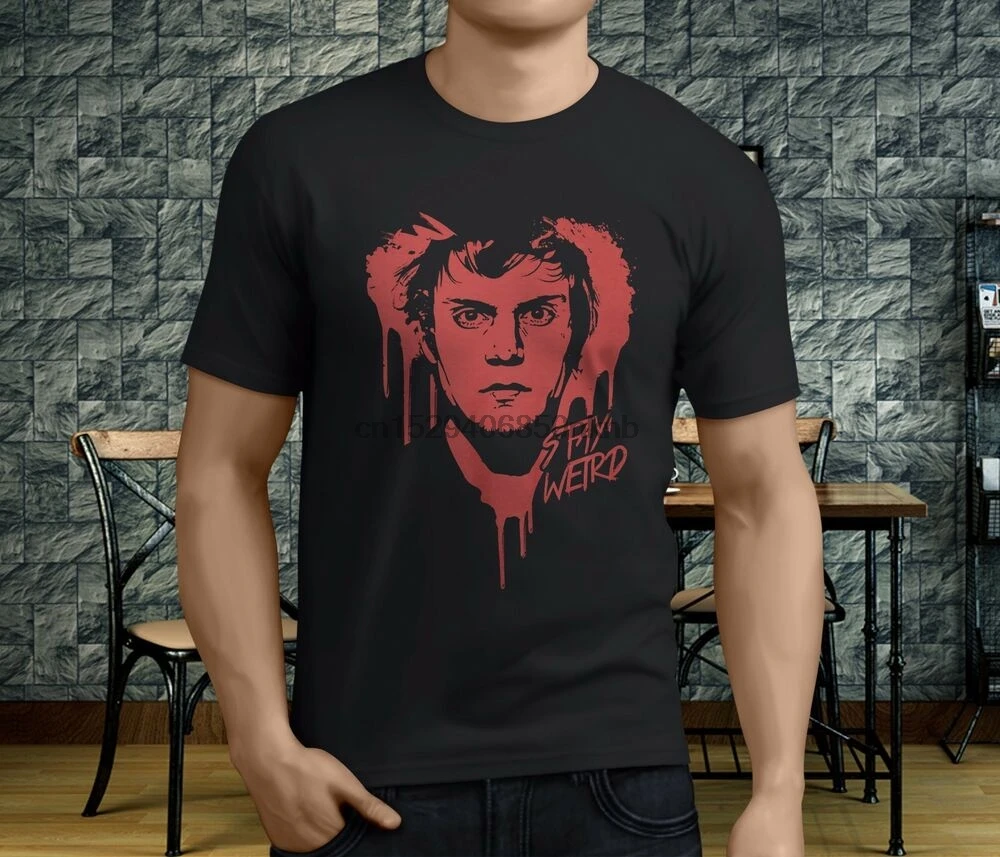 

New Popular Stay Weird Evan Peters Mens Black T-Shirt S-3XL