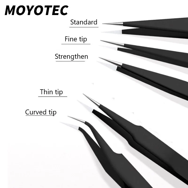 

MOYOTEC Hand Tool Set Tweezers Pointed Tweezers Metal Industrial Tweezers Tool part With Fine Tip Tweezers