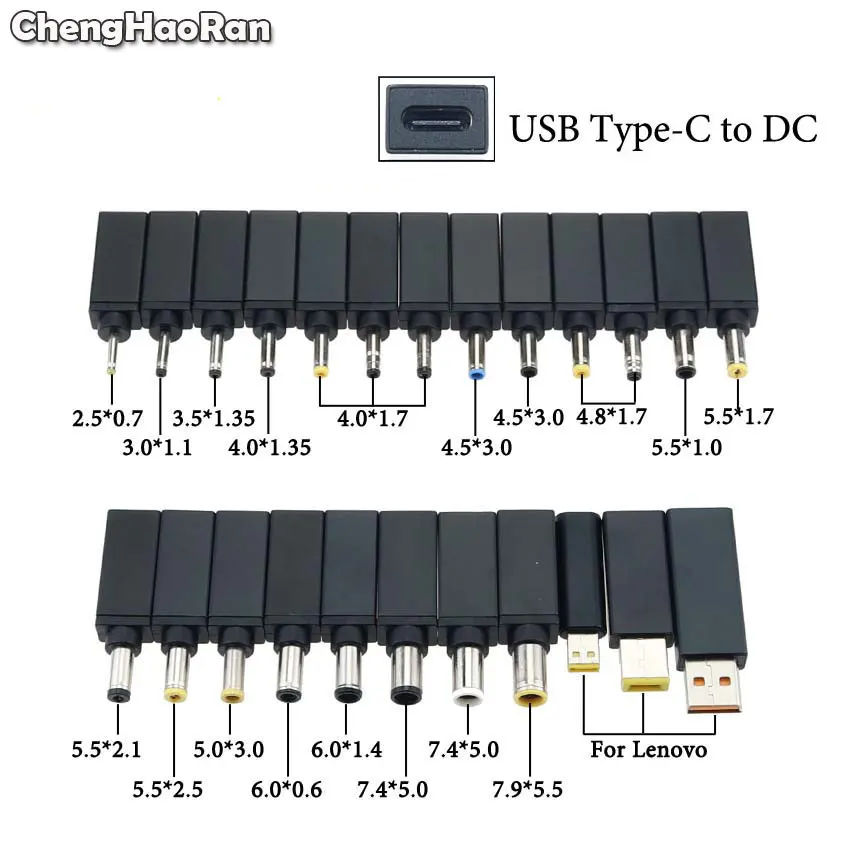ChengHaoRan PD адаптер переходник USB Тип C женский 7 4x5 0 мм 5 5x2 мужской Ноутбук DC разъем Jack