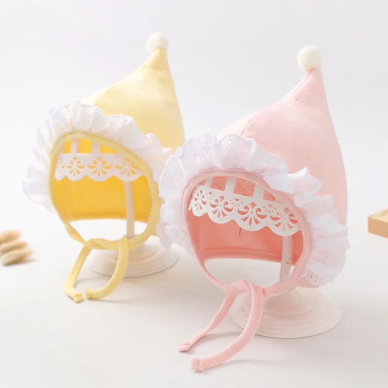 

Осенняя Милая Кружевная шапка с помпоном для новорожденных девочек реквизит для фотосъемки мягкая шапка для младенцев шапка для малыша шап...