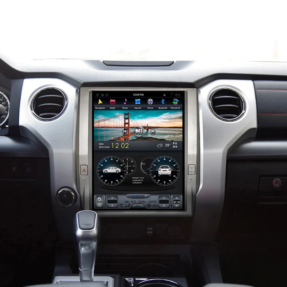 12,1 дюймов Tesla стиль Android 8,1 автомобильный gps-навигация, dvd-плеер для Toyota Tundra ips экран 1080P головное устройство