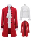Мужской винтажный костюм в стиле стимпанк, средневековый стиль, длинный костюм на Хэллоуин, костюм в стиле ретро, Готический викторианский наряд, пальто, униформа