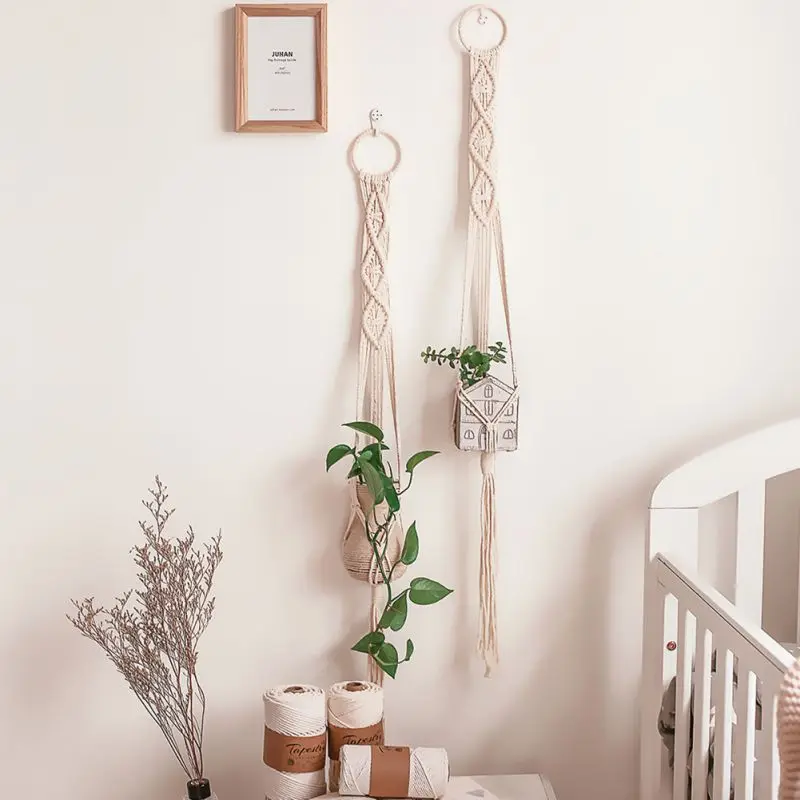 Подвесные корзины ручной работы искусственный цветок для стен плетеные