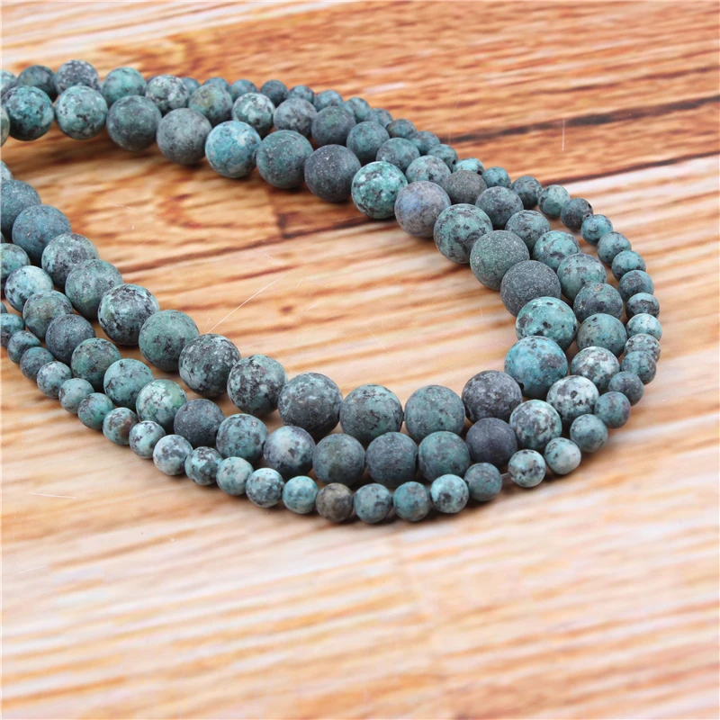 

4/6/8/10/12mm Frosted African Pine Natural Stone Beads Loose Stone Round Beads For DIY Jewelry Bracelet Necklace Make