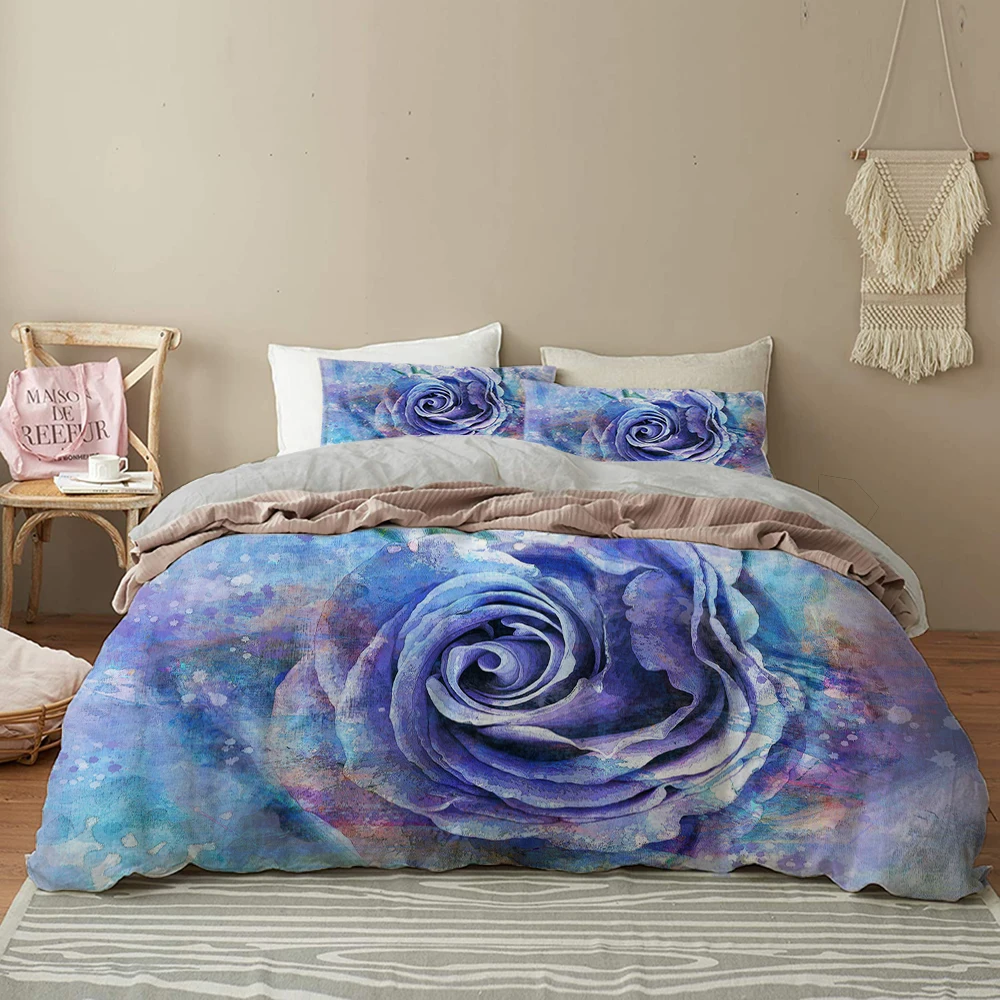 

Комплект постельного белья из 2/3 предметов с 3D-принтом роз, Роскошное Одеяло/пододеяльник для взрослых, Королевский размер, Прямая поставка