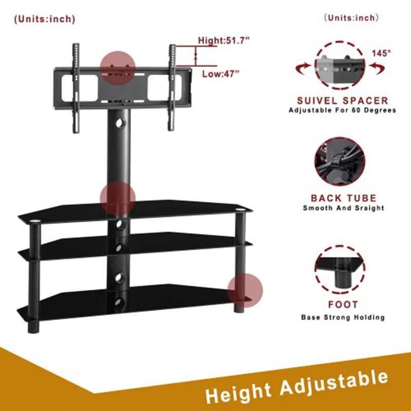 Напольный монитор подставка для телевизора регулируемая по высоте