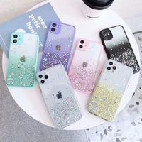 jewelled glue transparent phone case for iphone 11 12 pro x xr xs max 7 8 plus se 2020 candy color shockproof soft tpu cover