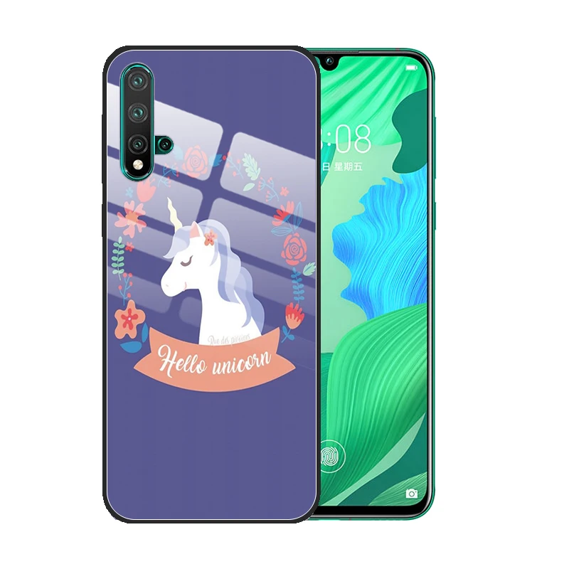 Для huawei Nova 5 5i Pro 4 4E 3E 3i 3 чехол из закаленного стекла с защитой от царапин принтом