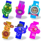 Детские часы карамельных цветов, часы для девочек и мальчиков, детская игрушка для обучения времени, Детские Кварцевые часы с мультяшным Кроликом, подарок на выпускной