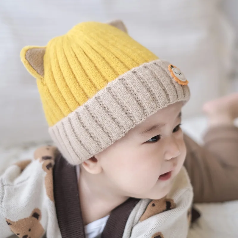 

Baby Hat Winter Knitted Kids Baby Girl Hat Warm Thicker Children Infant Beanie Cap Girls Bonnet Boy Casquette Enfant Wool Cap