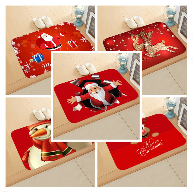 2022 Christmas Mat Outdoor Carpet Doormat Santa Ornament Christmas Decoration for Home Xmas Navidad Deco Noel New Year 2023 Gift