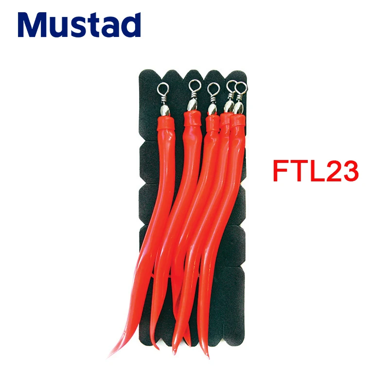 Mustad Норвежское происхождение рыболовные крючки Fastach поводки длинные красные