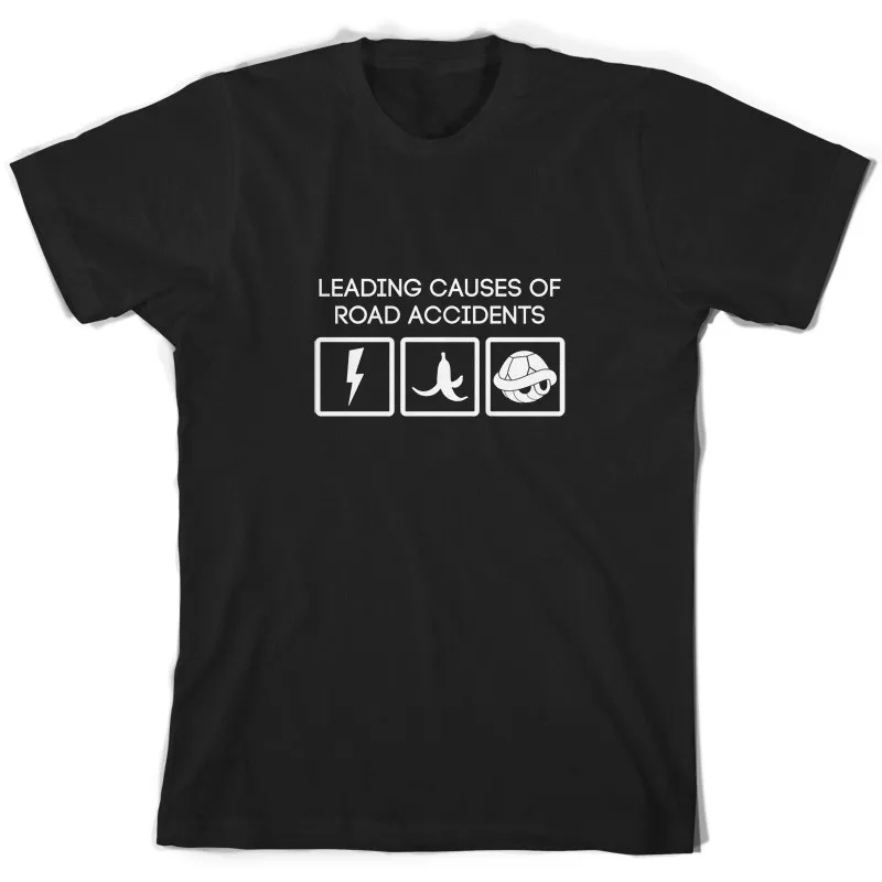 

Funny Fashion Printed O-Neck T Shirt Leading Cause of Road Accidents Men's Casual 100% Cotton T-Shirt Size S-3XL
