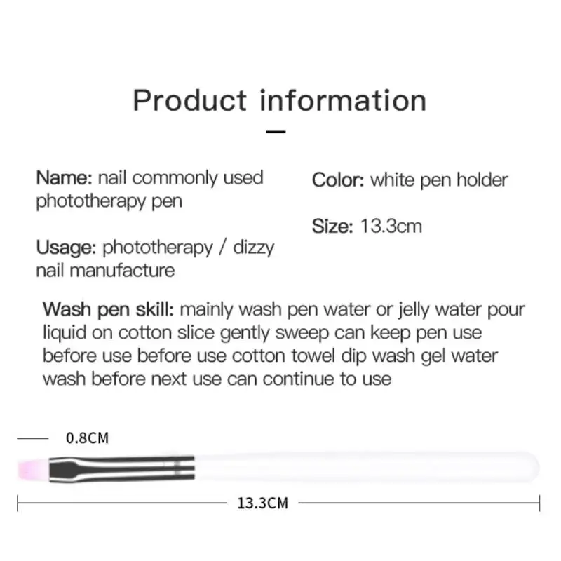 5 шт. белые ПВХ кисти для дизайна ногтей розовая короткая ручка различные формы
