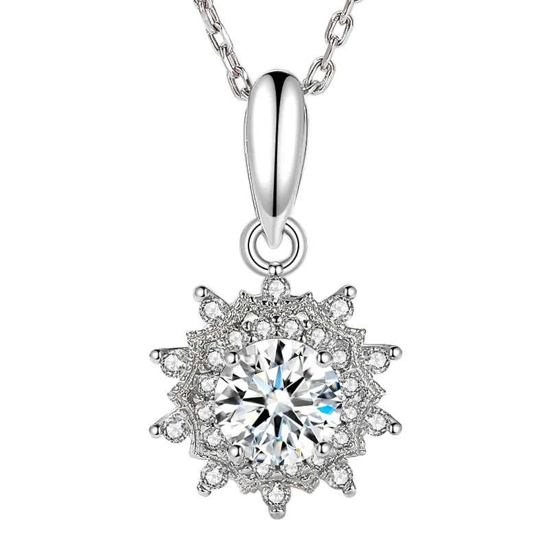 Женское ожерелье из серебра 925 пробы с бриллиантами 2 карата|Подвески| |