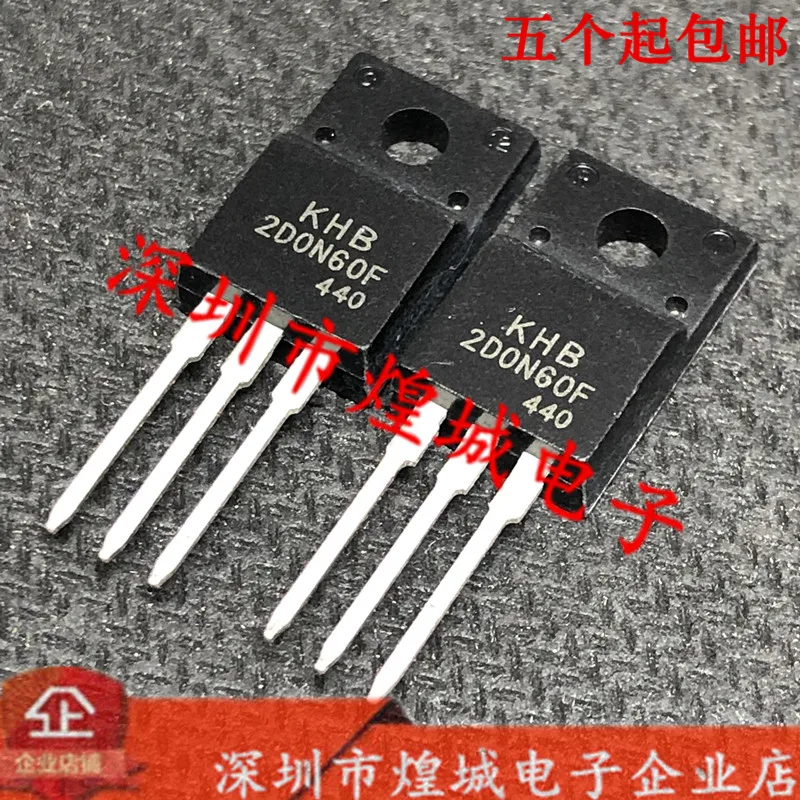 

5 шт./лот KHB2D0N60F ½ TO-220F 600V 2A 10