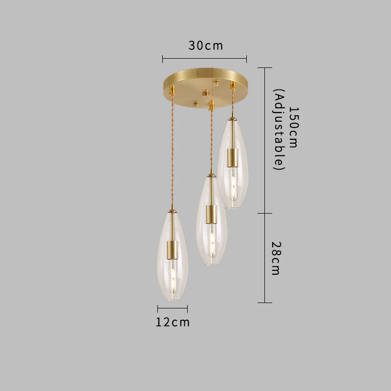 3 Lights-Round Современный светодиодный медный Золотой светильник-люстра, украшение для дома, подвесной светильник для гостиной, столовой, светильник, светильники для кухни - Цвет абажура: 3 Lights-Round