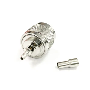 1 шт. N штекер RF коаксиальный преобразователь коннектор обжимной RG316 RG174 LMR100 прямой никелированный Новинка, оптовая продажа