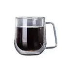 Термостойкая стеклянная кружка с двойными стенками, 300 мл, изоляция от молока, сока, питьевая кружка, стеклянные кружки, стеклянная кружка с двойными стенками, посуда для напитков