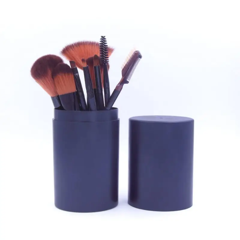 Набор кистей для макияжа глаз 12 шт. тени век подводка кисти розовые фиолетовые