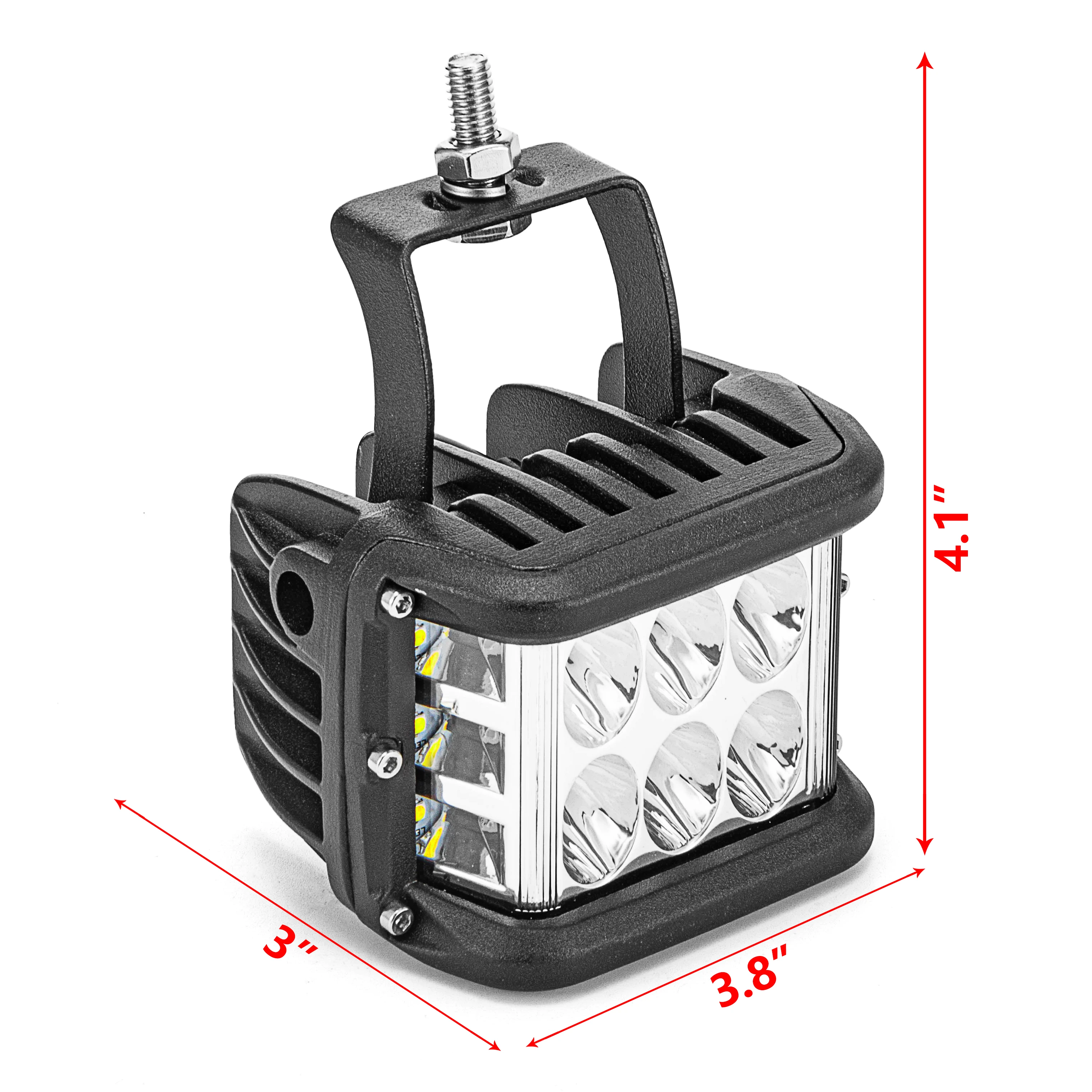 

4" 60W LED Lights Pod A-Pillar Bracket Work Lights For Polaris Ranger Crew General Pro-Fit Cage 2013-2020 UTV Accessories