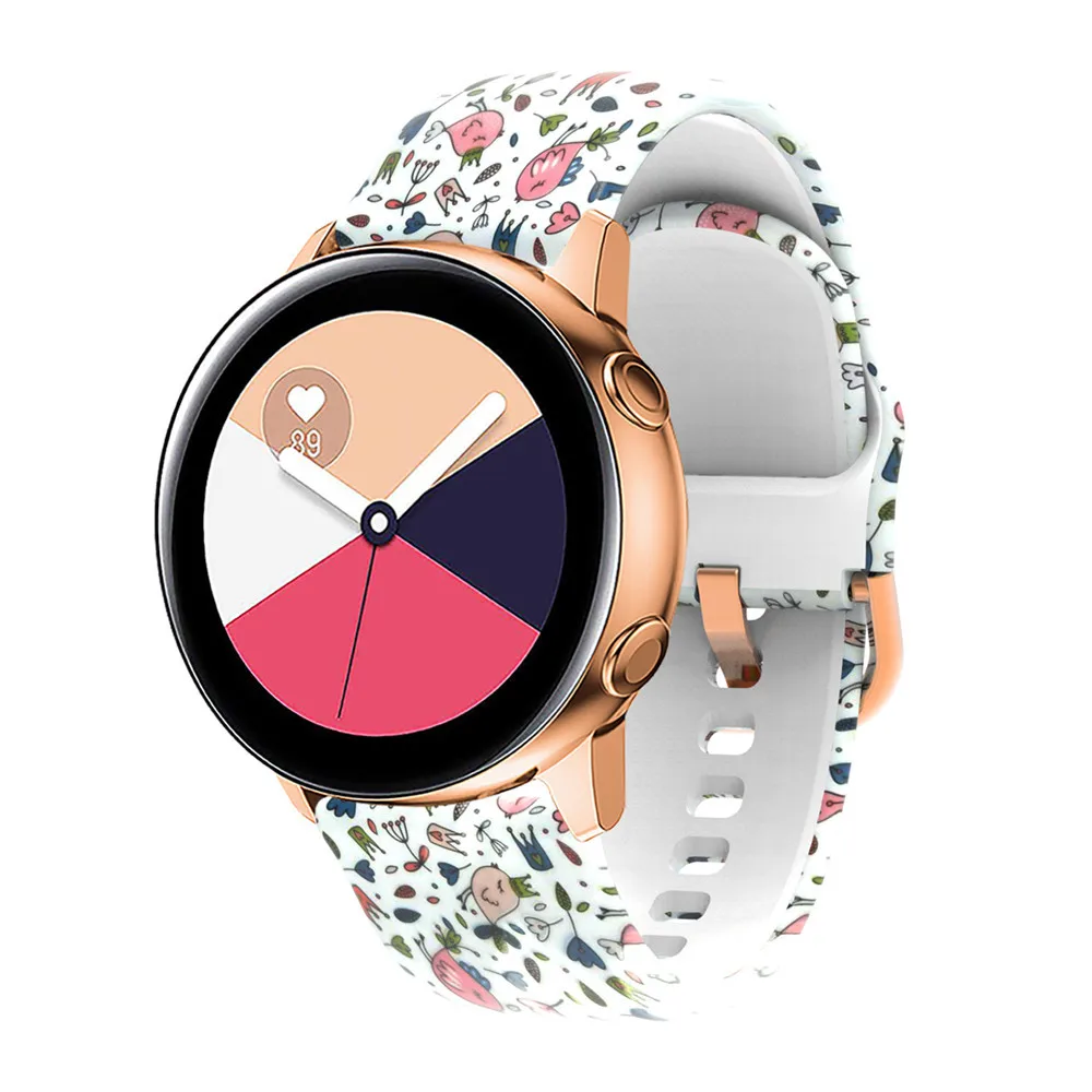20 мм силиконовый ремешок для samsung Galaxy Active2 40 мм 44 мм Galaxy Watch 42 мм активный 2 Браслет ремешок для gear S2 Amazfit