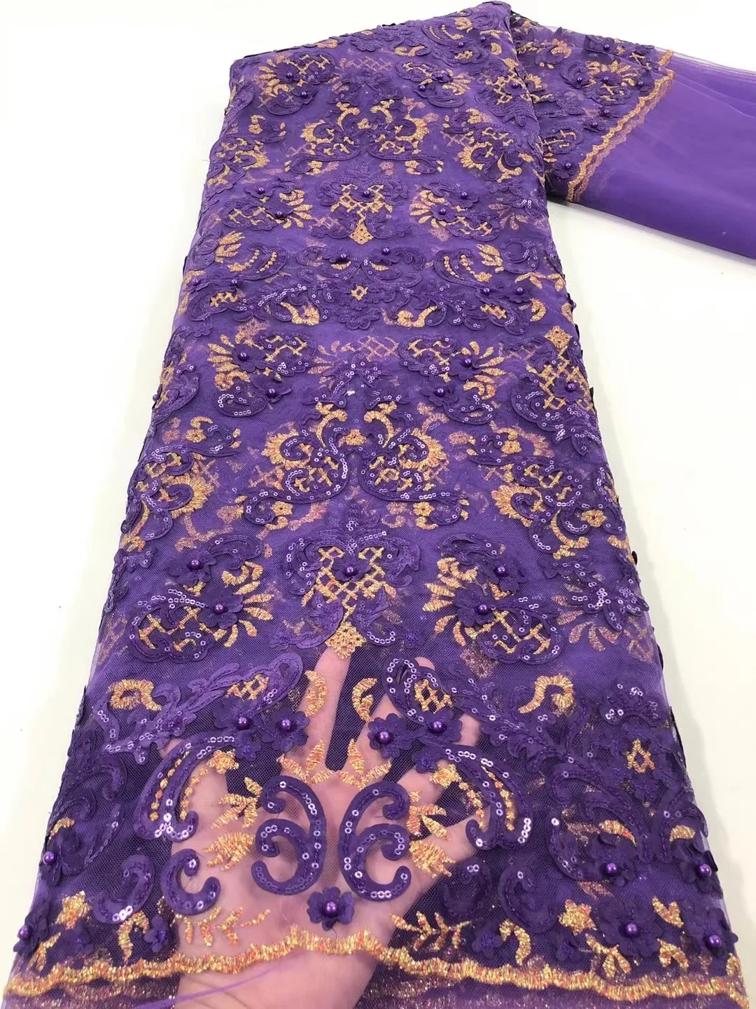 

Последние вышитые чистая кружевной ткани с пайетками во французском стиле с бусинами из хлопка для девочек модные кружевные Детские вечерн...